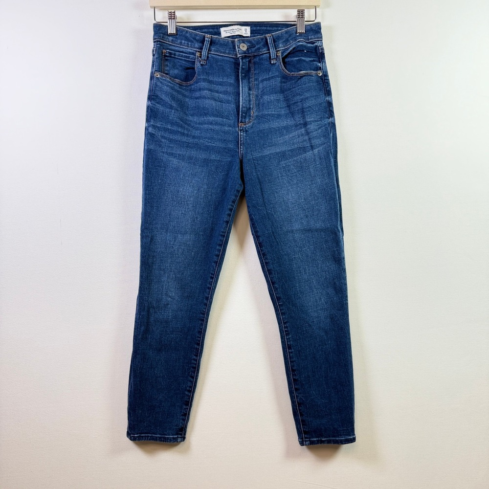 ABERCROMBIE & FITCH Blue Curve Love Super Skinny Ankle High Rise Jeans 29/8S